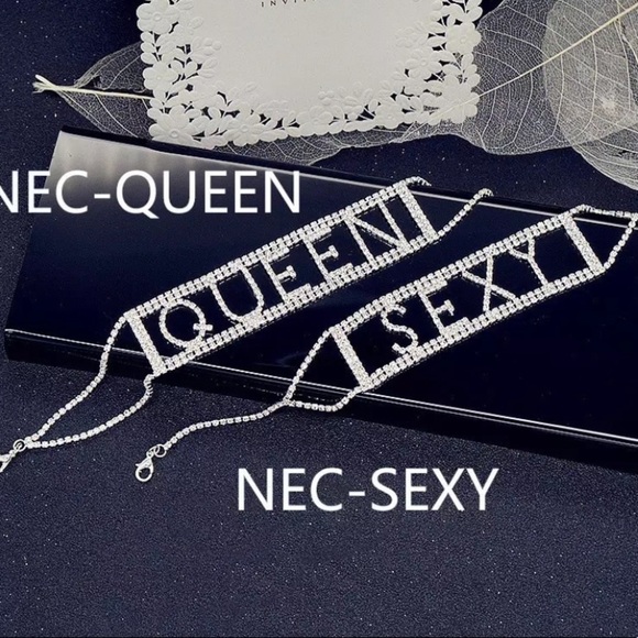 Silver Crystal Sexy Rhinestone Choker - Picture 2 of 3